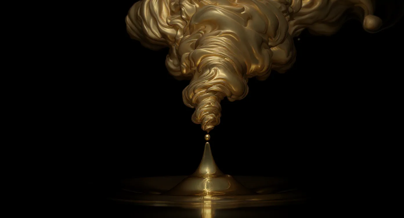 Stylized image of liquid gold splash
