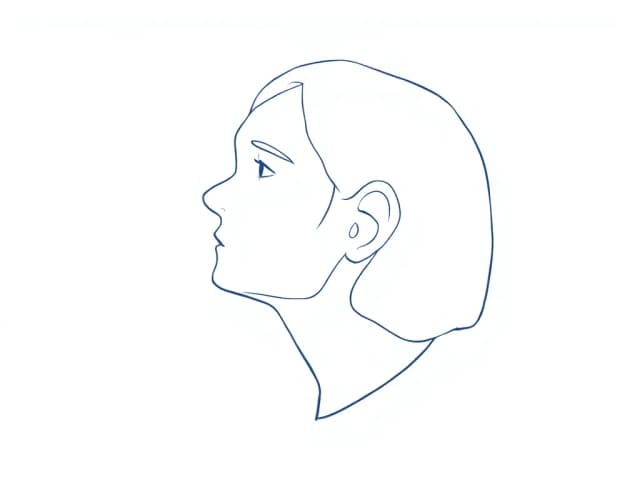 Black and white line art portrait before colorization.