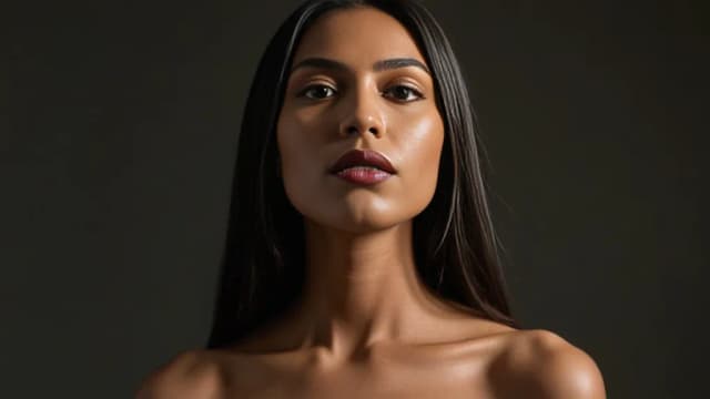 Restored and vibrant portrait of a woman after restoration.